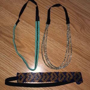 3 beaded headbands